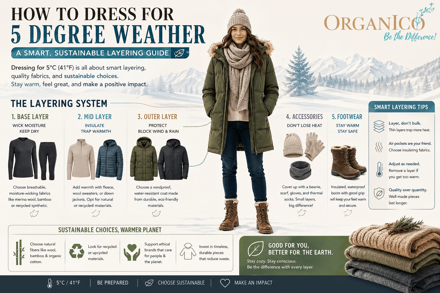 How to Dress for 5 Degree Weather | Layering Tips  The Organico