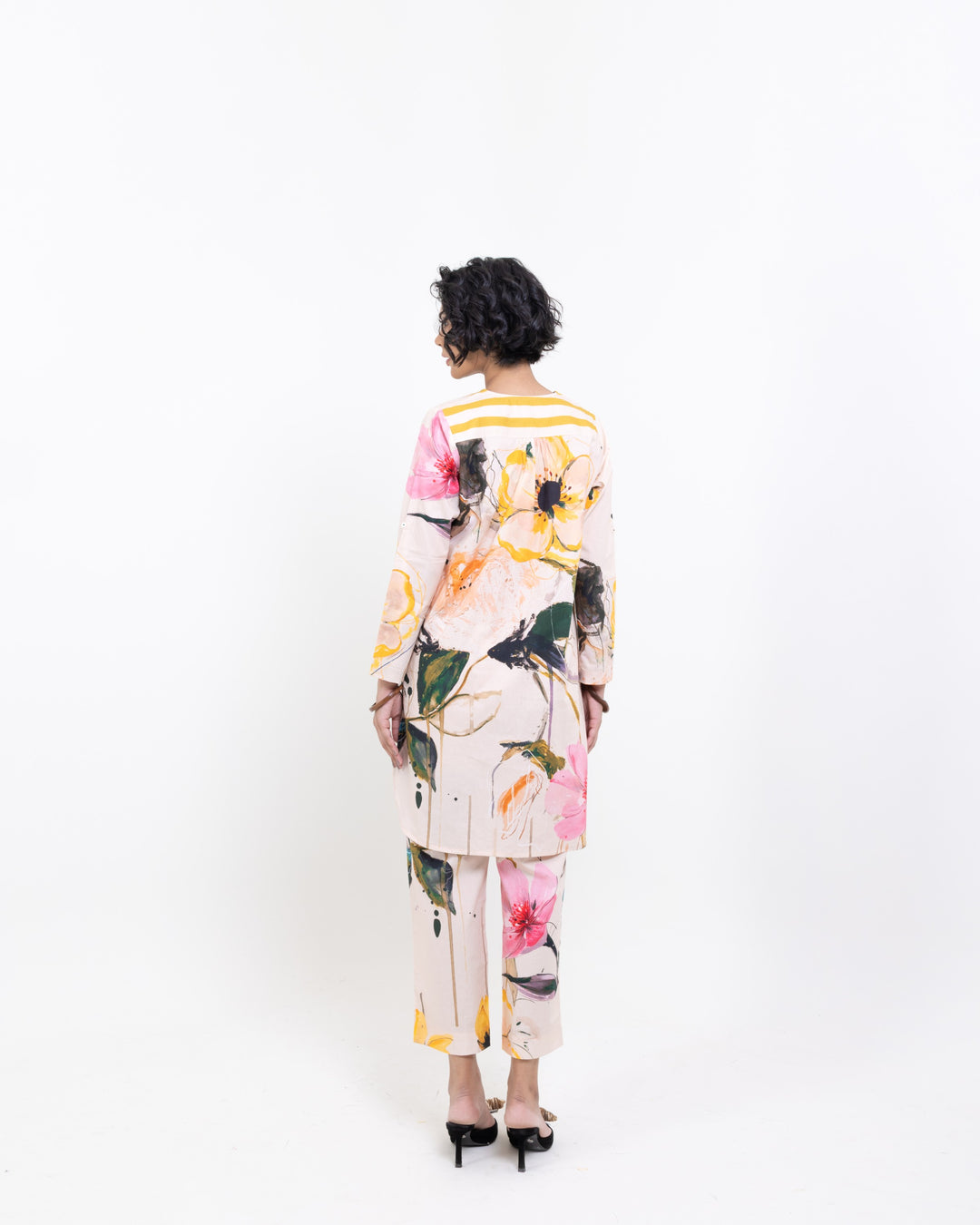 Elegant Floral Kurta Set – Multi-Colour Cotton Co-ord Set for Women