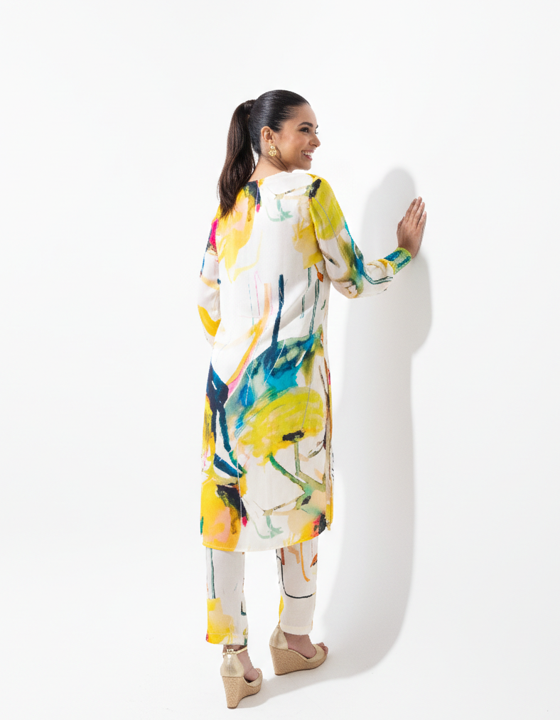 Elegant Vegan Silk Co-Ord Set – Multi-Colour