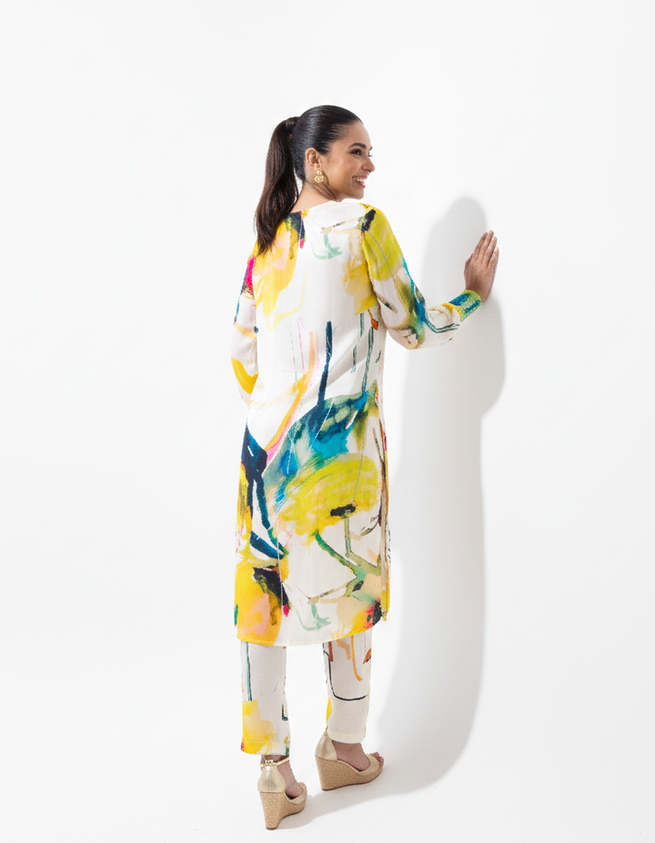 Elegant Vegan Silk Co-Ord Set – Multi-Colour