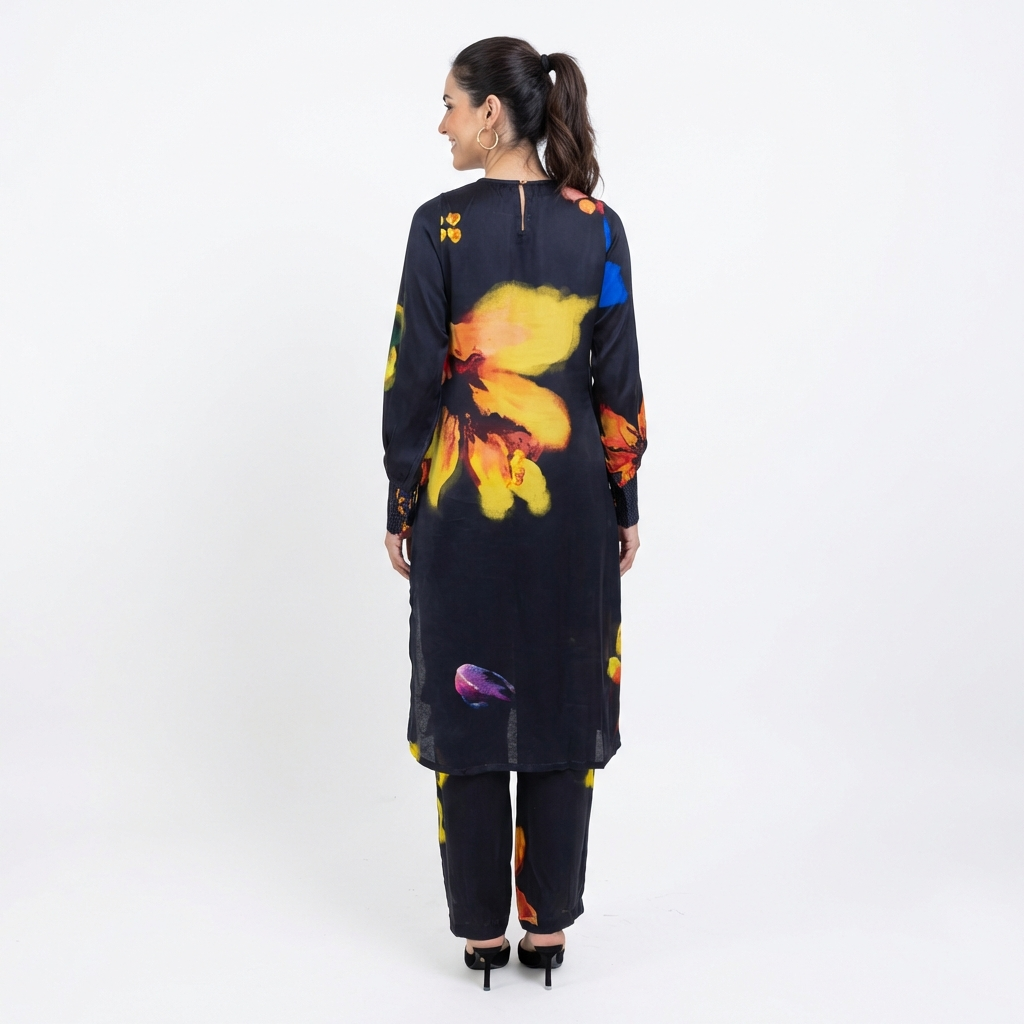 Black Floral Co-Ord Set