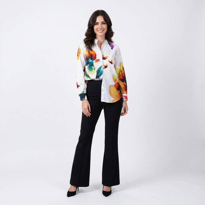 White Multi Colour Casual Shirt