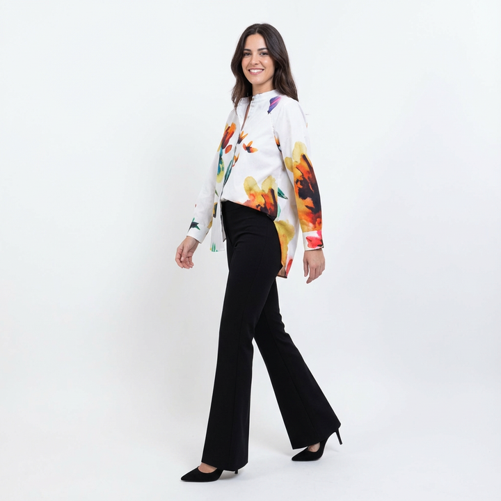 White Multi Colour Casual Shirt