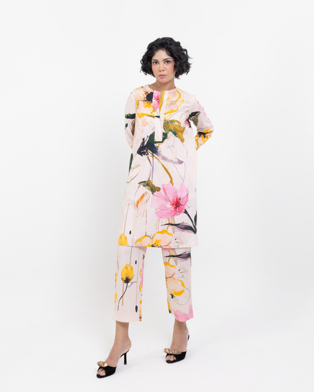 Floral Cotton Kurta Co‑ord Set